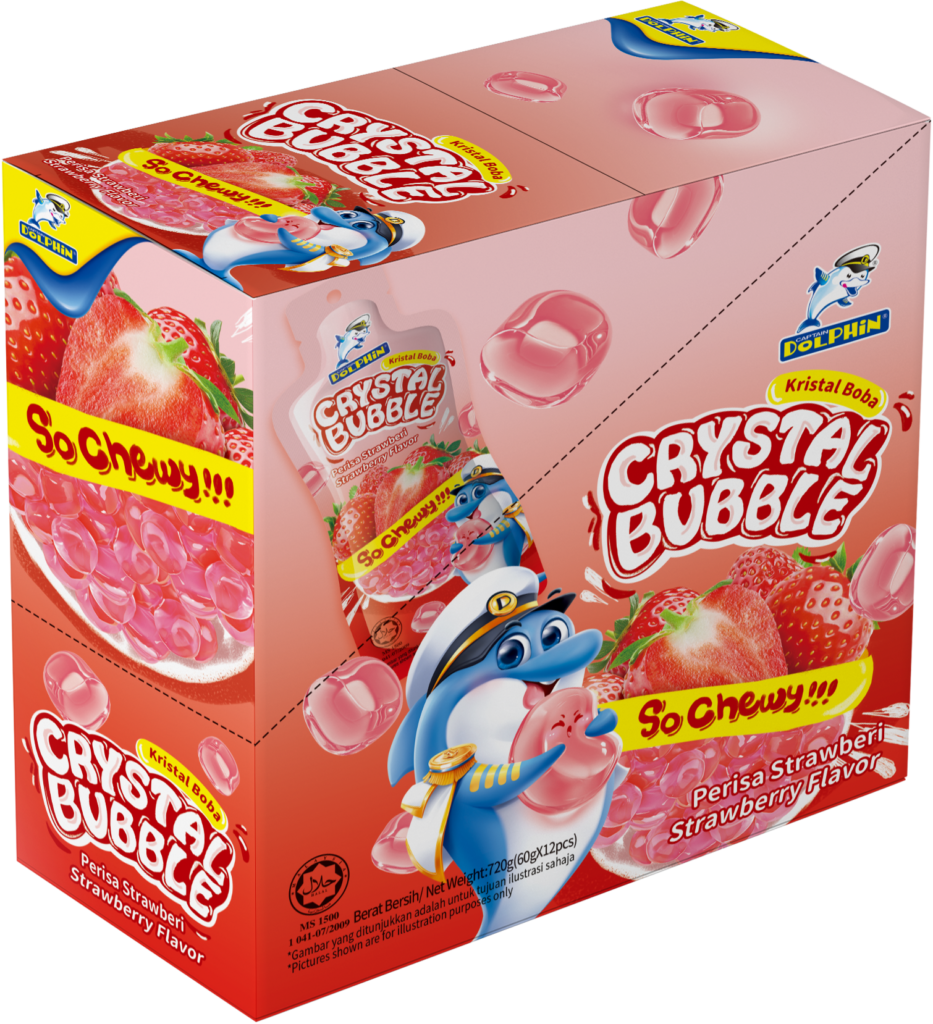 60g x 12pcs Crystal Bubble Box Strawberry Flavour - Captain Dolphin